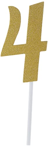 Creative Convertting Deko Nr 4 Gold Glitterh 15 cm, 8C324546 von Creative Converting