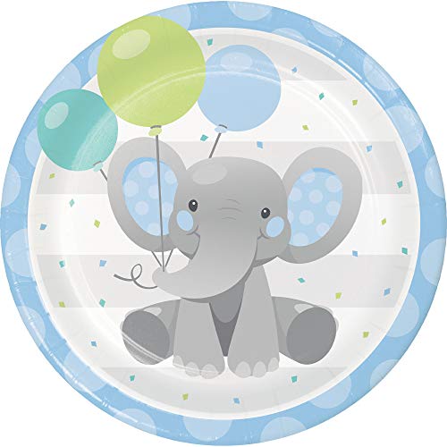 Creative Converting Enchanting Elephants Boy Pappteller, 8 Stück von Creative Converting