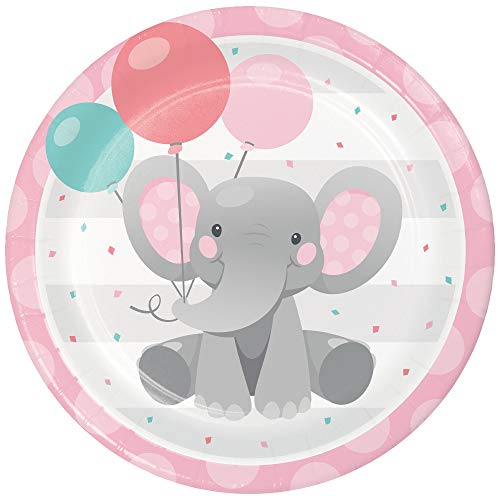 Creative Converting Enchanting Elephants Girl Pappteller, 8 Stück von Creative Converting