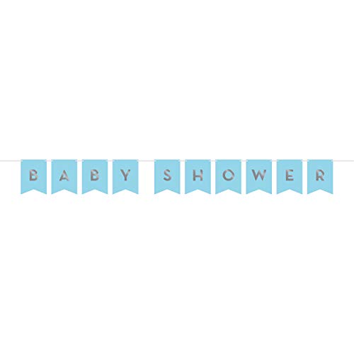 Partyspruchband für Babyparty, 1 Karat, Blau/silberfarben von Creative Converting