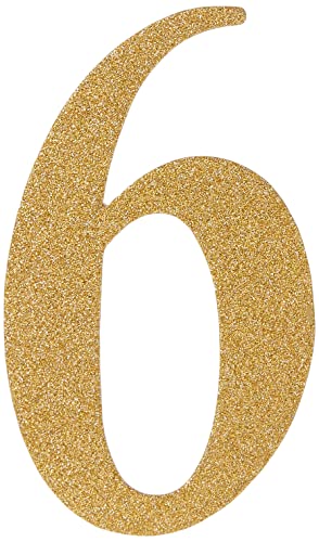 Creative Convertting Deko Nr 6 Gold Glitterh 15 cm, 8C324548 von Creative Converting