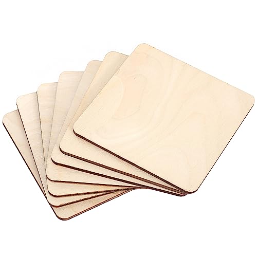 Creative Deco 10 x Quadratische Untersetzer Holz für Gläser | 100 x 100 x 3 mm | Glasuntersetzer Set Holzplättchen Bemalen Basteln | Perfekt für Decoupage, Brandmalerei, Laserschnitt, Modellierung von Creative Deco