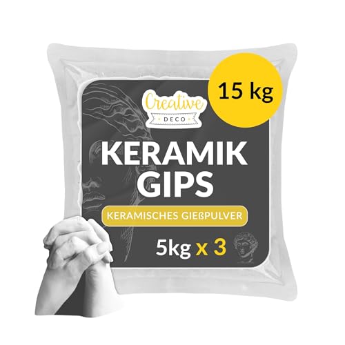 Creative Deco 15 kg Gießpulver weiß | 3 x 5 kg | Keramik Gießmasse | Gips zum Gießen | Reliefgießpulver Modelliergips | Zum Modellieren | Geruchlos Creative Deco 15 kg Gießpulver weiß | 3 x 5 kg | Keramik Gießmasse | Gips zum Gießen | Reliefgießpulver Modelliergips | Zum Modellieren | Geruchlos von Creative Deco