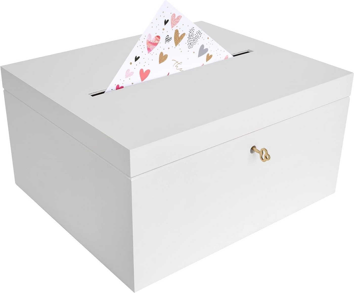 Creative Deco Aufbewahrungsbox Holzkiste Kartenbox Hochzeit 29x25x15 cm Holzbox mit Schlitz, Schloss und Schlüssel Creative Deco Aufbewahrungsbox Holzkiste Kartenbox Hochzeit 29x25x15 cm Holzbox mit Schlitz, Schloss und Schlüssel von Creative Deco