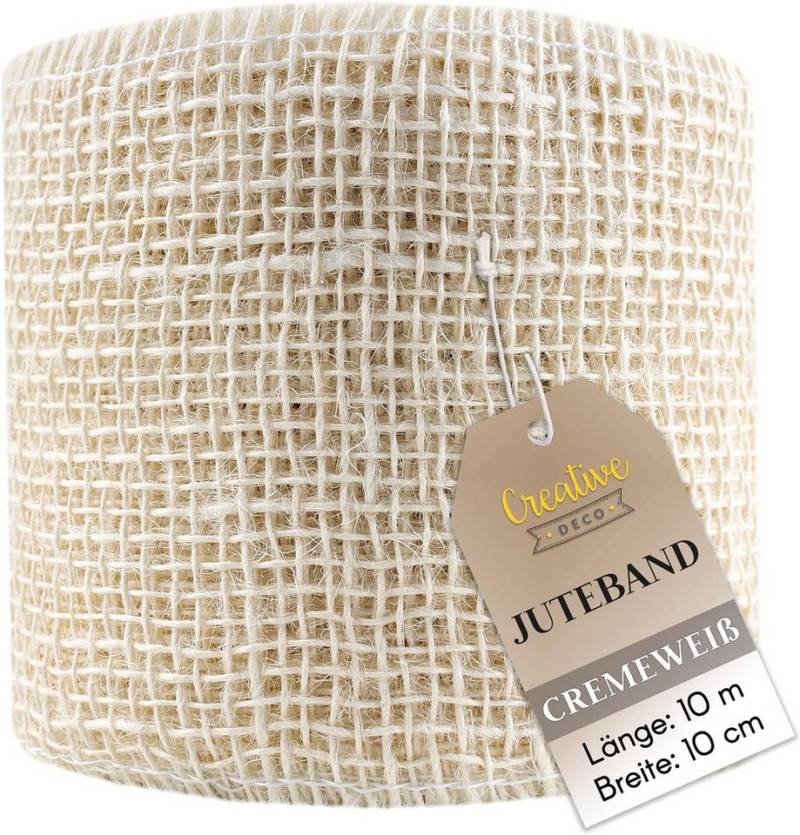 Creative Deco Bastelnaturmaterial Juteband Jute Tischläufer 10 m, Nähte an den Rändern von Creative Deco