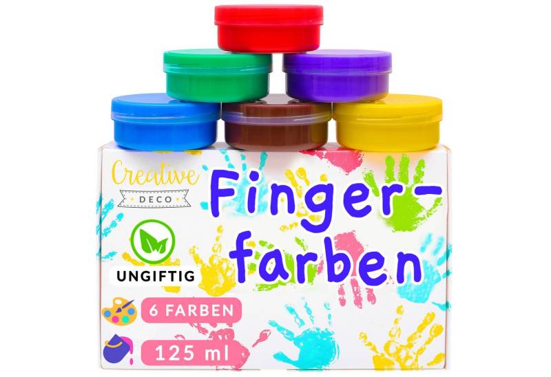 Creative Deco Fingerfarbe Fingerfarben Kinder Ungiftig Bastelfarben, auf Wasserbasis von Creative Deco
