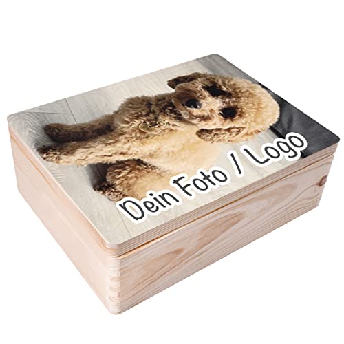 Creative Deco Personalisierte Geschenke Fotogeschenke Holzkiste | Dein Eigenes Foto und Bild Individuelle Geschenk | Geschenkkiste Geschenkbox | Für Frauen, Männer und Paar | 40 x 30 x 14 cm von Creative Deco