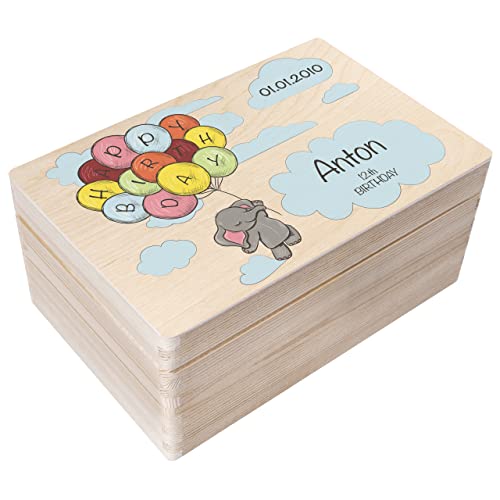 Creative Deco Personalisiert Kinder Geburtstag Geschenke für Mädchen und Junge Erinnerungsbox Holzkiste | Mehrere Motiv für Geburtstag | Individuelle Geschenk | Geschenkkiste Geschenkbox von Creative Deco