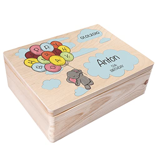 Creative Deco Personalisiert Kinder Geburtstag Geschenke für Mädchen und Junge Erinnerungsbox Holzkiste | Mehrere Motiv für Geburtstag | Individuelle Geschenk | Geschenkkiste Geschenkbox von Creative Deco