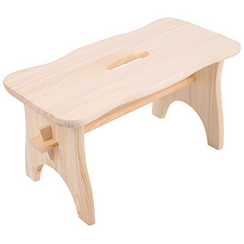 Creative Deco Fußbank Holz Hocker | 38 x 19 x 21 cm | Tritthocker Blumenhocker Toilettenhocker Holzbank Schemel Kinderhocher Fußhocker | Fußauflagen Stuhl Kiefernholz Natur von Creative Deco