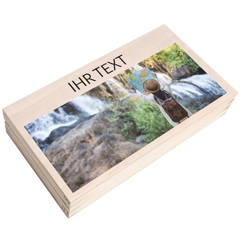 Creative Deco Holzbox Spardose Holzkiste Personalisiert Geschenk Wunschtext + Foto | 18 x 10 x 3,5 cm | Dein Eigenes Bild Geldgeschenke Geldkassette Holz Geschenkbox Aufbewahrungsbox von Creative Deco