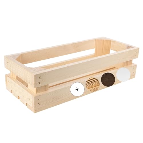 Creative Deco Holzkiste Natur Weinkiste Holz | 34 x 14 x 9 cm | Obstkiste Kiste Organizer Geschenkbox Spielzeugkiste Aufbewahrungsbox Osterdeko von Creative Deco