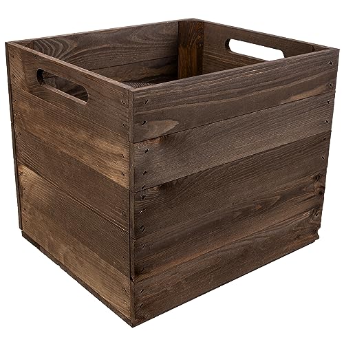 Creative Deco Holzkiste Wenge | passend für Kallax Regal | Holzbox mit Griffen | 33 x 37 x 33cm | Geschliffenes Holz | Aufbewahrungsbox Kinder Kisten für Regal Regalbox Holz Spielzeugkiste von Creative Deco