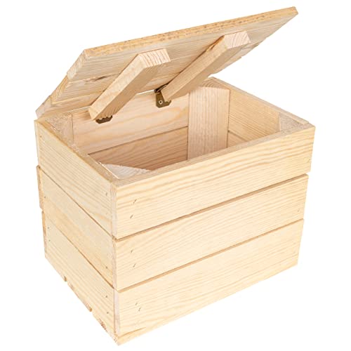 Creative Deco Holzkiste mit Deckel | 27,5 x 20 x 21,5cm | Vintage Holztruhe mit Deckel | Klein Deko Holzbox | Geschenke Holzbox Kiste | Perfekt als Geschenkbox Spielzeugkiste Aufbewahrungsbox von Creative Deco