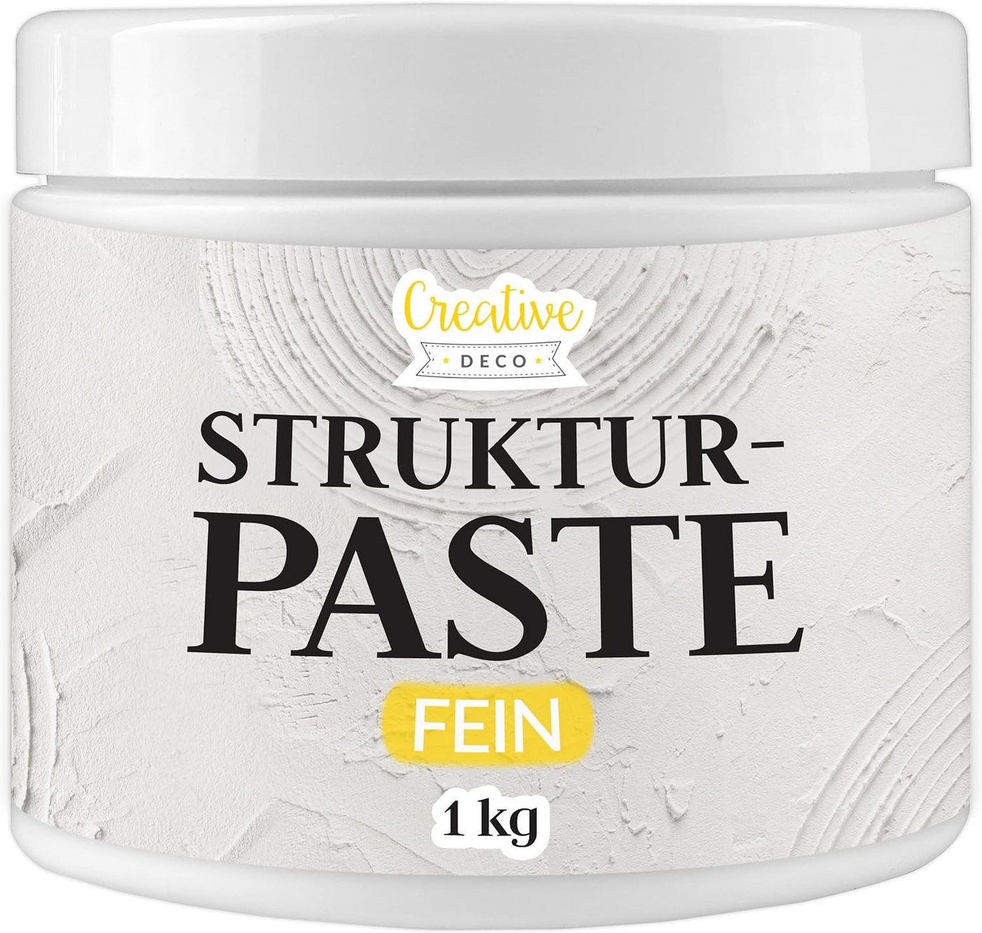 Creative Deco Malpaste Strukturpaste 1 kg Weiße Spachtelmasse für Acrylmalerei Modellierpaste von Creative Deco