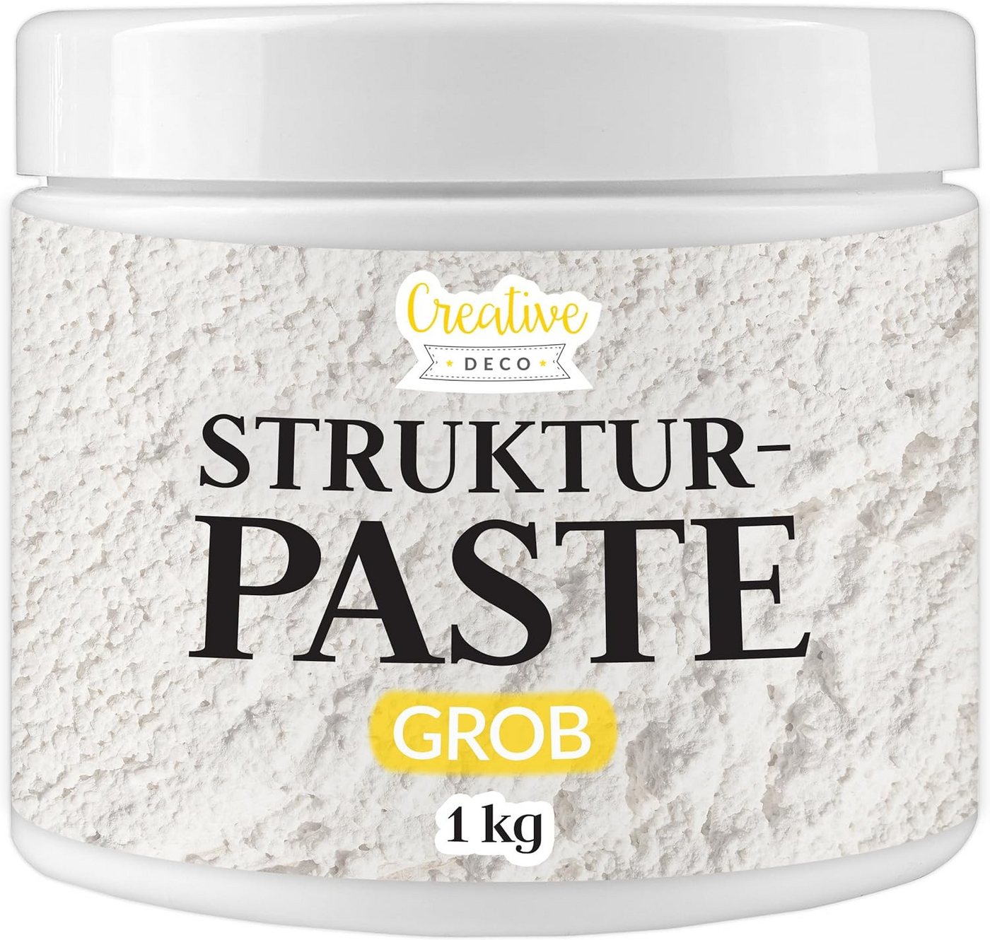 Creative Deco Malpaste Strukturpaste 1 kg Weiße Spachtelmasse für Acrylmalerei Modellierpaste von Creative Deco