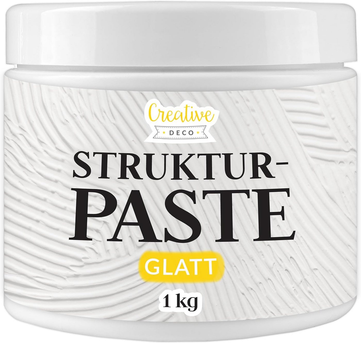 Creative Deco Malpaste Strukturpaste 1 kg Weiße Spachtelmasse für Acrylmalerei Modellierpaste von Creative Deco