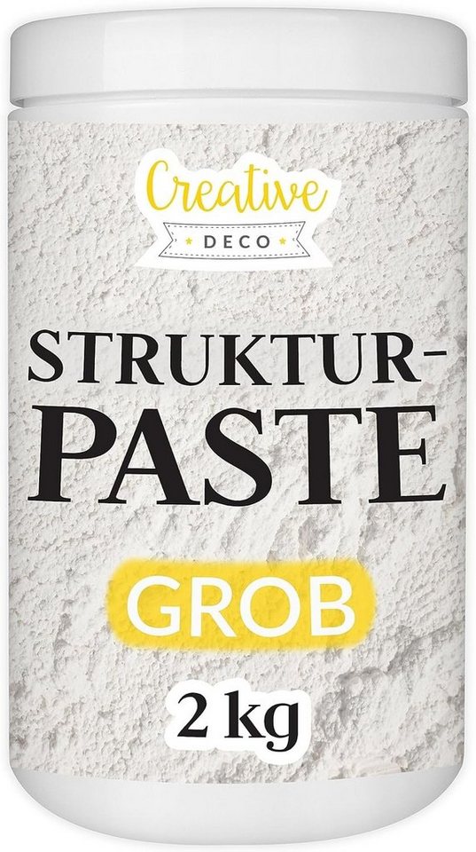 Creative Deco Malpaste Strukturpaste 2 kg Weiße Spachtelmasse für Acrylmalerei Modellierpaste von Creative Deco