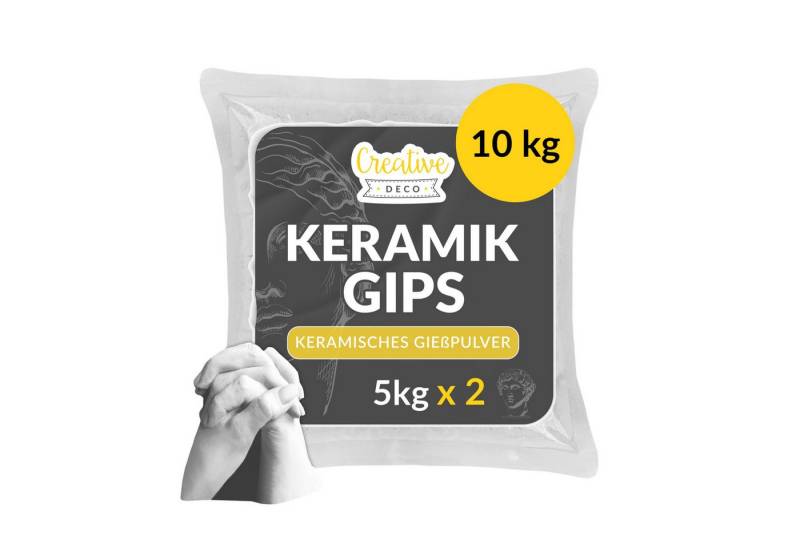Creative Deco Modelliermasse Gießpulver weiß Keramik Gießmasse, Reliefgießpulver Modelliergips, Zum Modellieren von Creative Deco