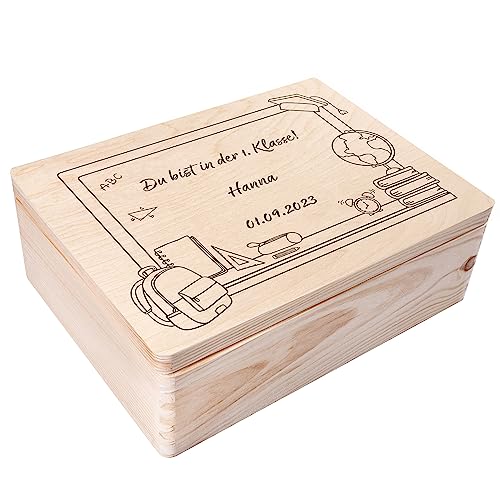 Creative Deco Personalisiert Einschulung Geschenk | Junge/Mädchen Schulanfang Geschenke | Einschulungsgeschenke Erster Schultag | Schultüte Holzkiste Erinnerungsbox | für 1. und 5. Klasse | Deko Creative Deco Personalisiert Einschulung Geschenk | Junge/Mädchen Schulanfang Geschenke | Einschulungsgeschenke Erster Schultag | Schultüte Holzkiste Erinnerungsbox | für 1. und 5. Klasse | Deko von Creative Deco