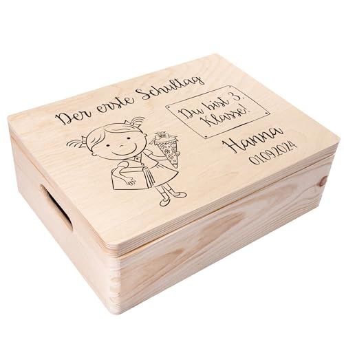 Creative Deco Personalisiert Einschulung Geschenk | Mädchen Schulanfang Geschenke | Einschulungsgeschenke Erster Schultag | Schultüte Holzkiste Erinnerungsbox Creative Deco Personalisiert Einschulung Geschenk | Mädchen Schulanfang Geschenke | Einschulungsgeschenke Erster Schultag | Schultüte Holzkiste Erinnerungsbox von Creative Deco