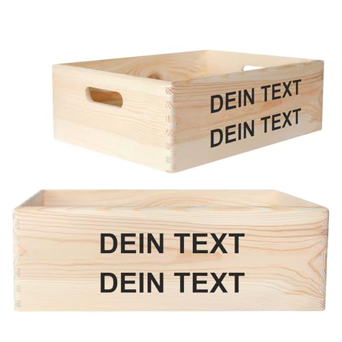 Creative Deco Personalisiert Geschenke Wunschtext Holzkiste ohne Deckel | Dein Eigener Beliebig Text Individuelles Geschenk | Geschenkkiste Geschenkbox | Für Frauen, Männer und Paar | 40 x 30 x 14 cm von Creative Deco