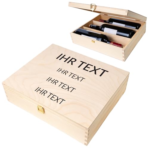 Creative Deco Personalisiert Geschenke Wunschtext Weinkiste Holzkiste | Dein Eigener Text Individuelles Geschenk | Geschenkbox | Für Frauen, Männer und Paar | Weinbox für 3 Flaschen Creative Deco Personalisiert Geschenke Wunschtext Weinkiste Holzkiste | Dein Eigener Text Individuelles Geschenk | Geschenkbox | Für Frauen, Männer und Paar | Weinbox für 3 Flaschen von Creative Deco