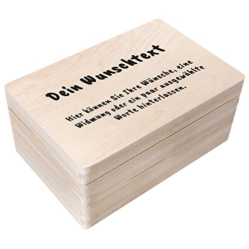 Creative Deco Personalisierte Geschenke Wunschtext Holzkiste | Dein Eigener Beliebig Text Individuelle Geschenk | Geschenkkiste Geschenkbox | Für Frauen, Männer und Paar | 30 x 20 x 14 cm von Creative Deco