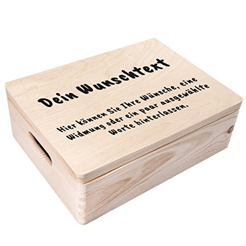 Creative Deco Personalisiert Geschenke Wunschtext Holzkiste | Dein Eigener Beliebig Text Individuelle Geschenk | Geschenkkiste Geschenkbox | Für Frauen, Männer und Paar | 40 x 30 x 14 cm von Creative Deco
