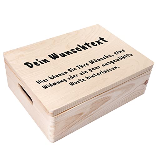 Creative Deco Personalisiert Geschenke Wunschtext Holzkiste | Dein Eigener Beliebig Text Individuelle Geschenk | Geschenkkiste Geschenkbox | Für Frauen, Männer und Paar | 40 x 30 x 14 cm von Creative Deco