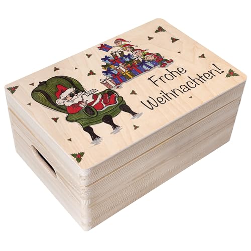 Creative Deco Personalisierte Holzkiste - Weihnachtsmann | Wunschtext Weihnachten Geschenke | Dein Eigener Wünsche Text Individuelle Geschenk | Weihnachtsdeko | Für Frauen, Männer von Creative Deco