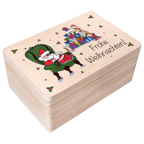 Creative Deco Personalisierte Holzkiste - Weihnachtsmann | Wunschtext Weihnachten Geschenke | Dein Eigener Wünsche Text Individuelle Geschenk | Weihnachtsdeko | Für Frauen, Männer von Creative Deco