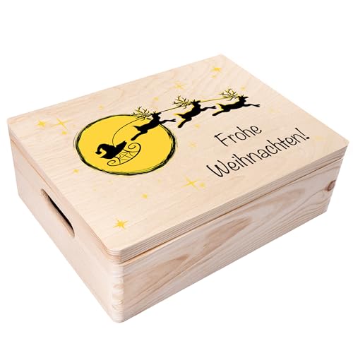 Creative Deco Personalisiert Holzkiste - Santa Schlitten | Wunschtext Weihnachten Geschenke | Dein Eigener Wünsche Text Individuelle Geschenk | Weihnachtsdeko | Für Frauen, Männer von Creative Deco