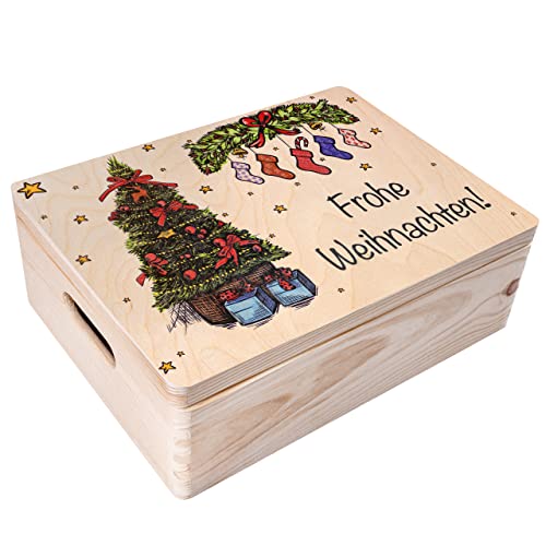 Creative Deco Personalisierte Holzkiste - Weihnachtsbaum | Wunschtext Weihnachten Geschenke | Dein Eigener Wünsche Text Individuelle Geschenk | Weihnachtsdeko | Für Frauen, Männer von Creative Deco