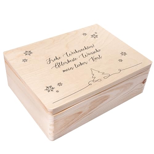 Creative Deco Personalisierte Holzkiste - Weihnachtsbaum | Wunschtext Weihnachten Geschenke | Dein Eigener Wünsche Text Individuelle Geschenk | Weihnachtsdeko | Für Frauen, Männer von Creative Deco