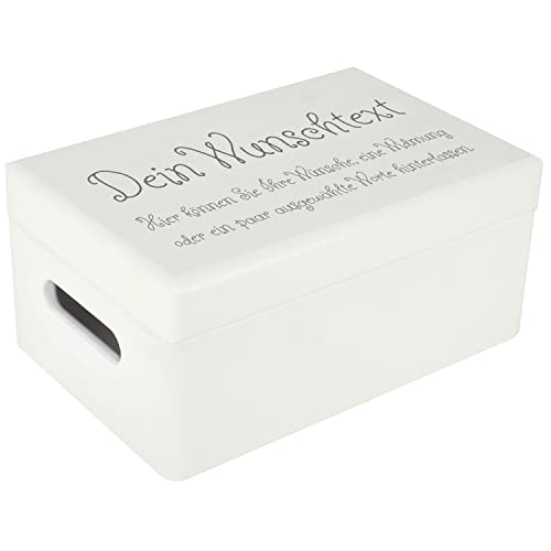 Creative Deco Weiße Personalisierte Geschenke Wunschtext Holzkiste | Dein Eigener Beliebig Text Individuelle Geschenk JGA | Geschenkkiste Geschenkbox | Für Frauen, Männer und Paar | 30 x 20 x 14 cm von Creative Deco