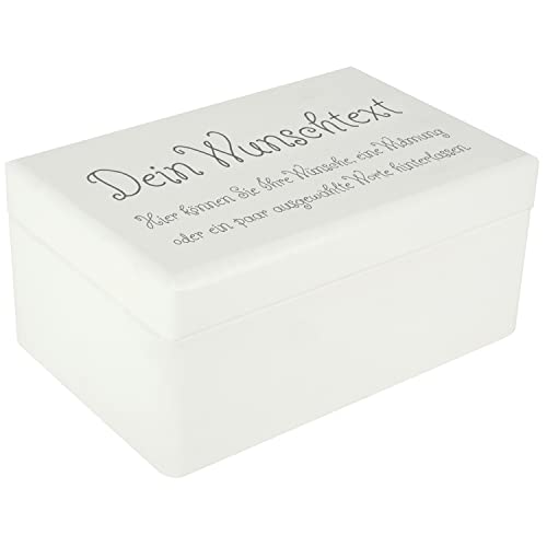 Creative Deco Weiße Personalisierte Geschenke Wunschtext Holzkiste | Dein Eigener Beliebig Text Individuelle Geschenk JGA | Geschenkkiste Geschenkbox | Für Frauen, Männer und Paar | 30 x 20 x 14 cm von Creative Deco