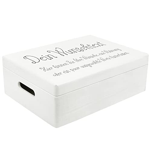 Creative Deco Weiße Personalisierte Geschenke Wunschtext Holzkiste | Dein Eigener Beliebig Text Individuelle Geschenk | Geschenkkiste Geschenkbox | Für Frauen, Männer und Paar | 40 x 30 x 14 cm von Creative Deco