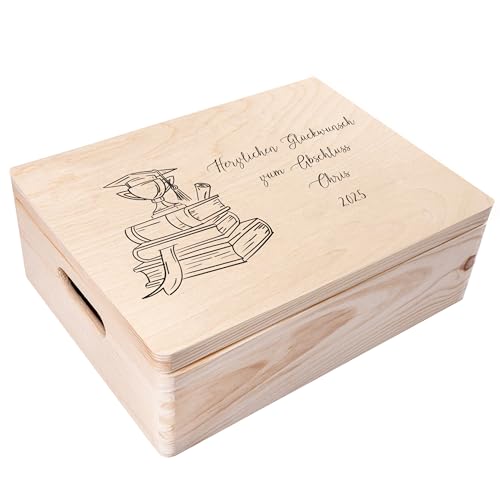 Creative Deco Personalisierte Geschenke Abitur Bachelor Geschenk Master Abschluss| Holzkiste mit Deckel 40 x 30 x 14 cm | Bücher Motiv | Geschenkbox Graduation Gift Creative Deco Personalisierte Geschenke Abitur Bachelor Geschenk Master Abschluss| Holzkiste mit Deckel 40 x 30 x 14 cm | Bücher Motiv | Geschenkbox Graduation Gift von Creative Deco