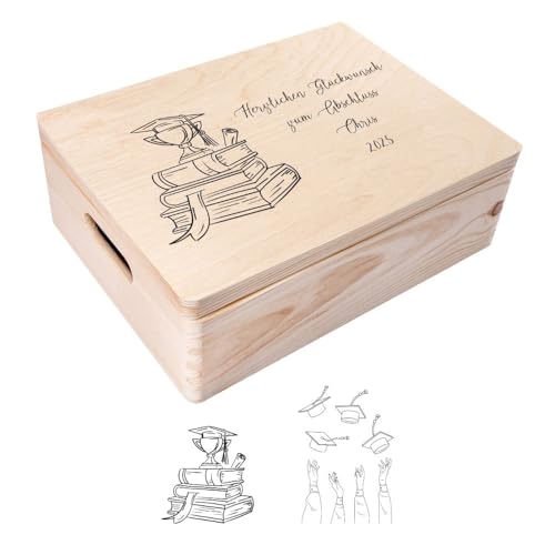 Creative Deco Personalisierte Geschenke Abitur Bachelor Geschenk Master Abschluss| Holzkiste mit Deckel 40 x 30 x 14 cm | Geschenkbox Graduation Gift Creative Deco Personalisierte Geschenke Abitur Bachelor Geschenk Master Abschluss| Holzkiste mit Deckel 40 x 30 x 14 cm | Geschenkbox Graduation Gift von Creative Deco