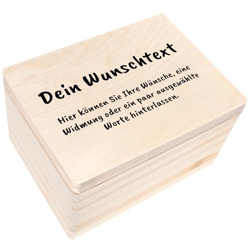 Creative Deco Personalisierte Geschenke Wunschtext Holzkiste | Dein eigener beliebiger Text Individuelles Geschenk | Geschenkkiste Geschenkbox | Für Frauen, Männer und Paar | 40 x 30 x 24 cm von Creative Deco