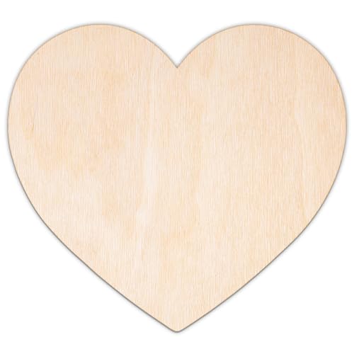 Creative Deco Personalisierte Holzscheiben | Herz | 5-100 cm | Sperrholz 3 mm | Holzformen Hochzeit | Wanddeko | Hochzeitsdeko Tisch | Lasergeschnittene Sperrholzausschnitte für Decoupage von Creative Deco