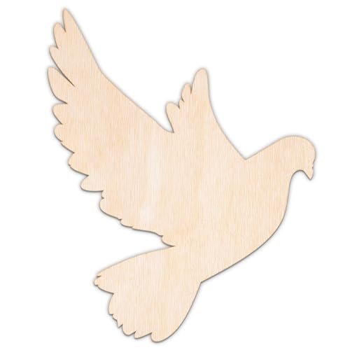 Creative Deco Personalisierte Holzscheiben | Taube | 5-100 cm | Sperrholz 3 mm | Holzformen Hochzeit | Wanddeko | Hochzeitsdeko Tisch | Lasergeschnittene Sperrholzausschnitte für Decoupage von Creative Deco