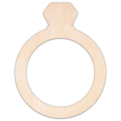 Creative Deco Personalisierte Holzscheiben | Verlobungsring | 5-100 cm | Sperrholz 3 mm | Holzformen Hochzeit | Wanddeko | Hochzeitsdeko Tisch | Lasergeschnittene Sperrholzausschnitte für Decoupage von Creative Deco