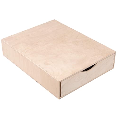 Creative Deco Schubladenbox Schubladenelement | 1 Schublade | 33 x 25 x 7 cm (+/- 1 cm) | Mini-Kommode für Kleinigkeiten aus Birken-Sperrholz | Ordnungssystem für Lagerung, Decoupage & Dekoration von Creative Deco