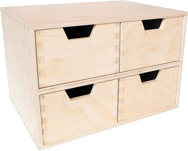 Creative Deco Schubladenbox Schubladenelement Mini-Kommode für Kleinigkeiten aus Birkensperrholz, (4-St) von Creative Deco