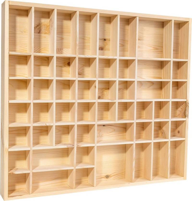 Creative Deco Schubladenbox Setzkasten Holz Sammelbox Holztablett 51 Fächer 52x46x5 cm von Creative Deco