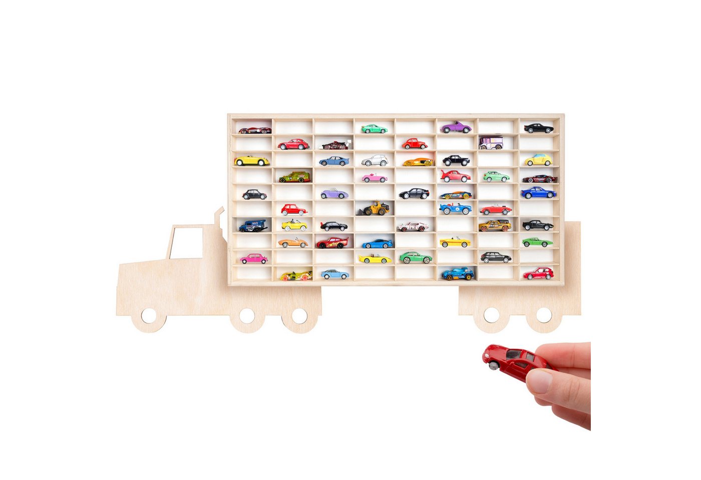 Creative Deco Schubladenbox Setzkasten Holz Sammlervitrine für Autos - 80 verstellbare, SCHNELLE, SAUBERE MONTAGE – 3-TEILIGE KONSTRUKTION von Creative Deco