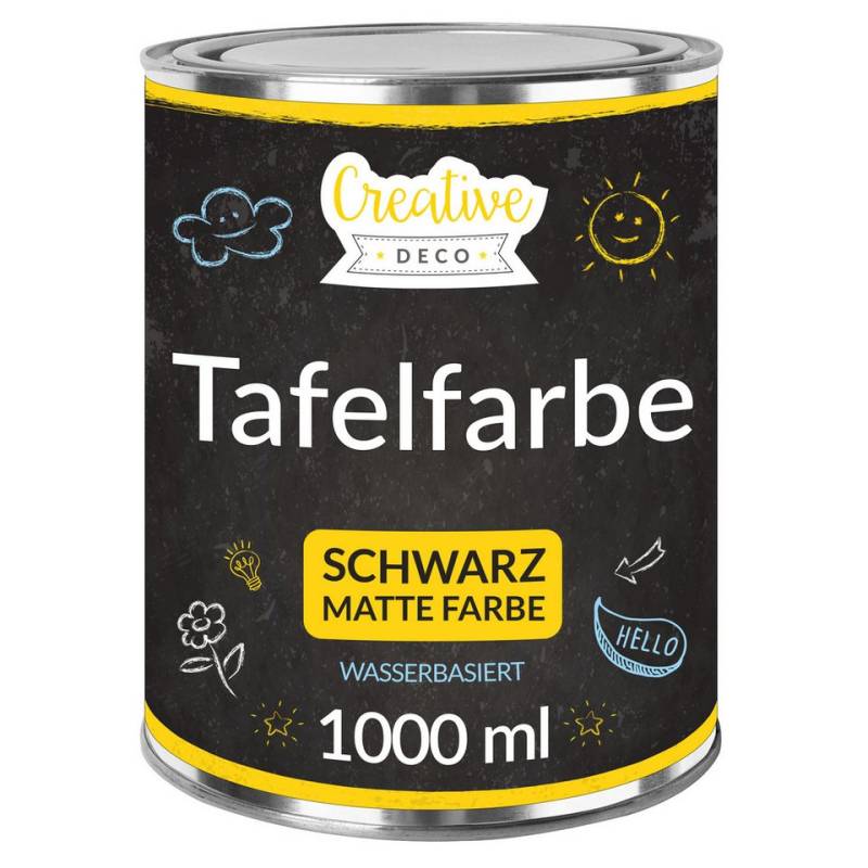 Creative Deco Wandfarbe Schwarz Wandfarbe Kreidefarbe Tafelfarbe, 1000ml von Creative Deco