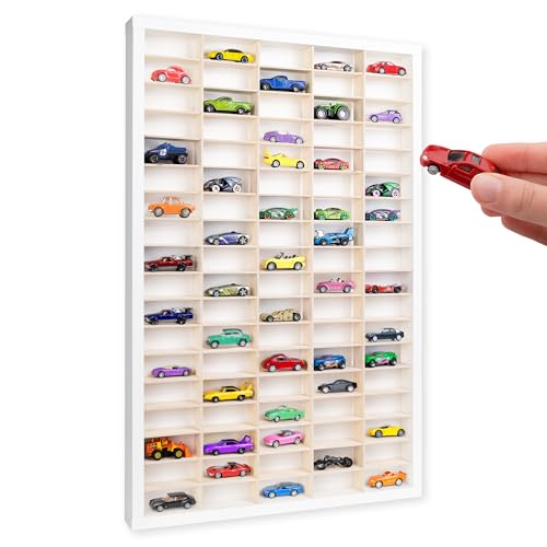 Creative Deco Weiß Setzkasten Holz Sammlervitrine für Autos - 90 verstellbare Fächer | Vertikales Wandregal für Miniaturen | Schaukasten Vitrine Hängend Sammelbox Sammelvitrine 80 x 51 x 5,5 cm Creative Deco Weiß Setzkasten Holz Sammlervitrine für Autos - 90 verstellbare Fächer | Vertikales Wandregal für Miniaturen | Schaukasten Vitrine Hängend Sammelbox Sammelvitrine 80 x 51 x 5,5 cm von Creative Deco